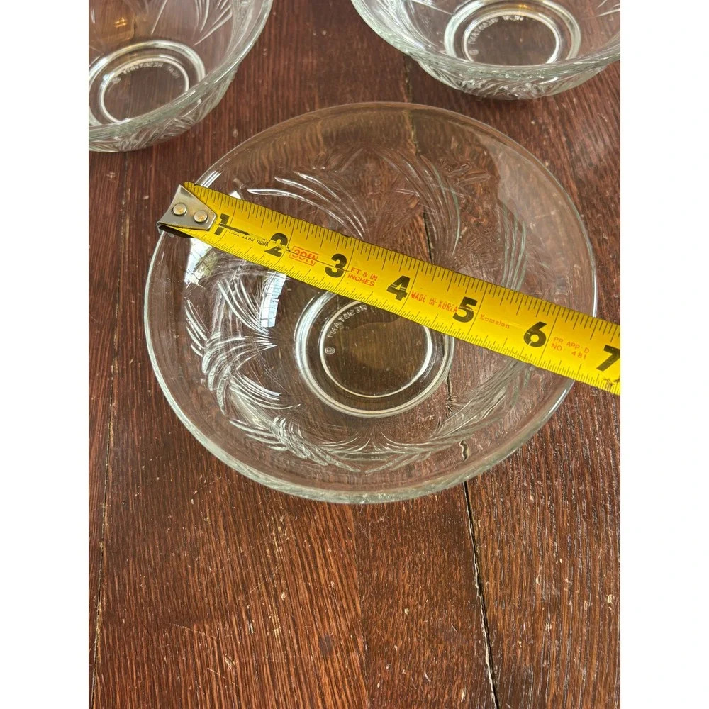 Anchor Hocking Fairfield Clear Glass Bowls Set  4 Heat Resistant 6 Inch Vintage